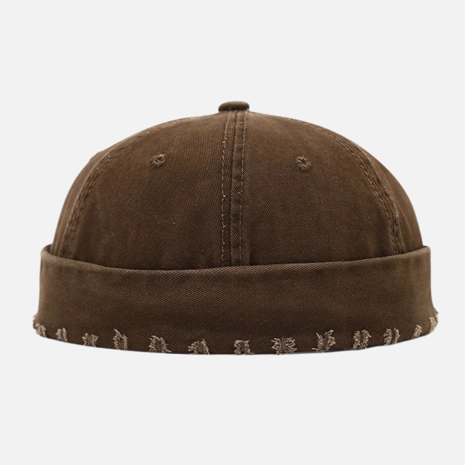 Fisherman beanie brown men