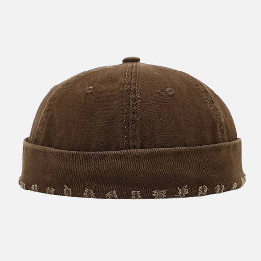Fisherman beanie brown men