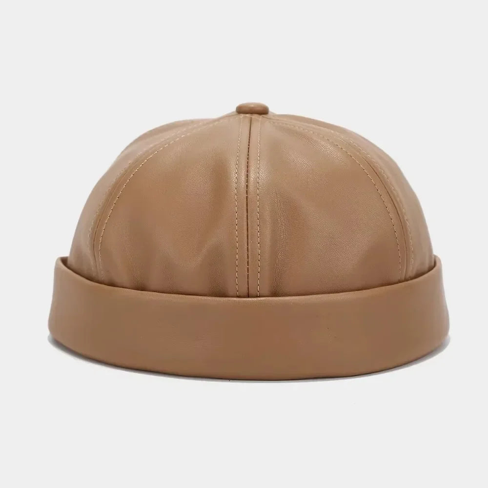 Fisherman beanie leather
