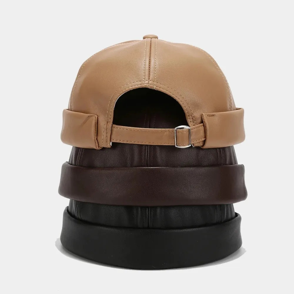 Fisherman beanie leather