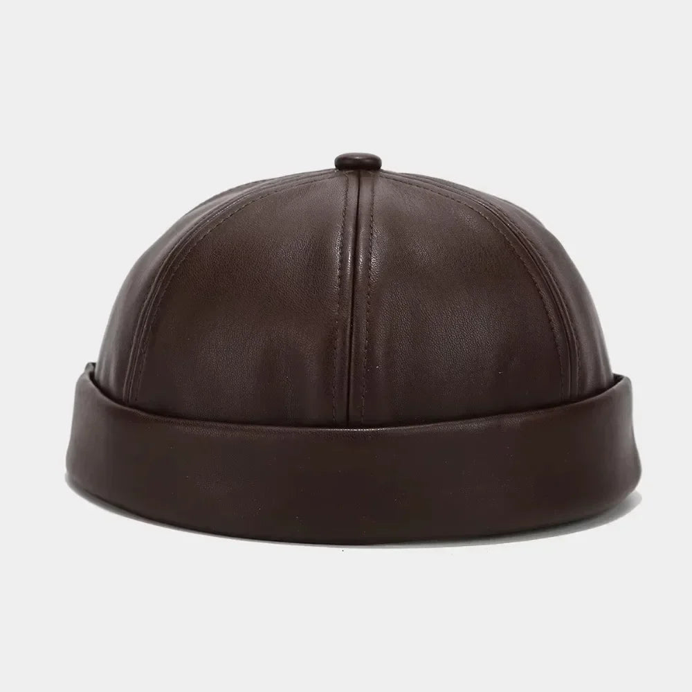 Fisherman beanie leather