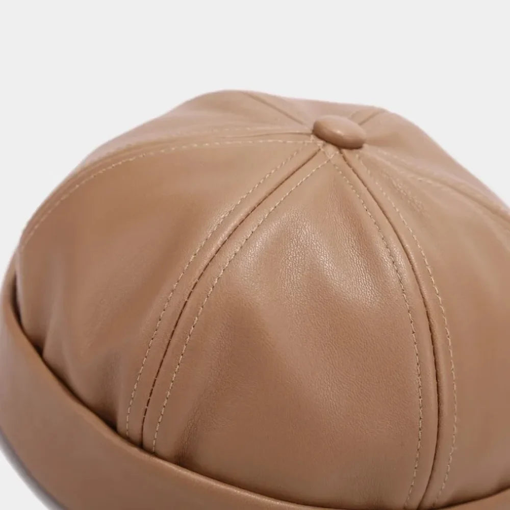 Fisherman beanie leather